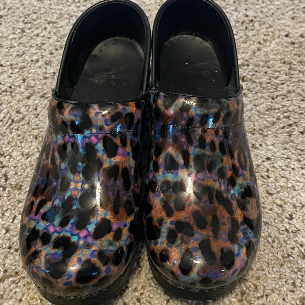 Women’s Dansko Rainbow Leopard Clogs